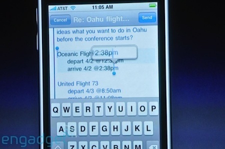 iPhone firmware 3.0 - Copy and Paste feature