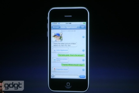 iPhone firmware 3.0 - SMS - Landscape mode