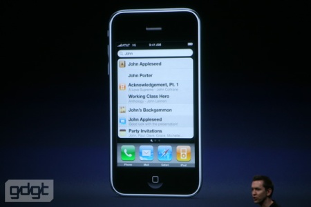 iPhone firmware 3.0 - Spotlight