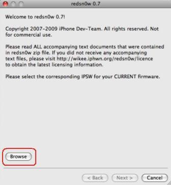Jailbreak iPhone on OS 3.0 using redsn0w for Mac