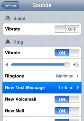 How to set custom SMS alert tone