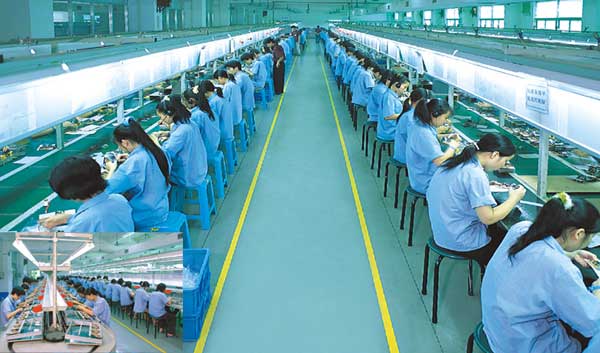 one of Apple's assembly lines (Foxconn)