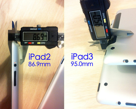 iPad 2 and iPad 3 Caliper Measurements