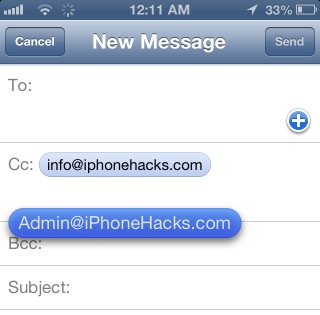 ios move emails between fields