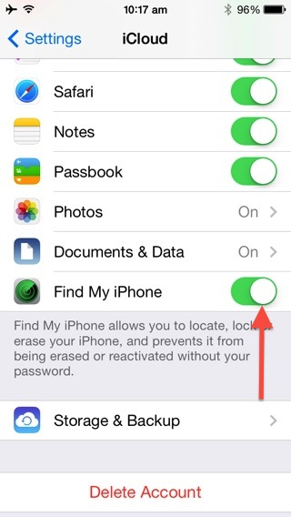 disable-findmyiphone