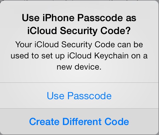 icloud keychain use lock passcode