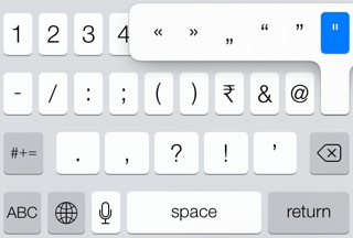 smart quotes ios 7 keyboard