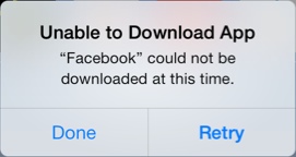 facebook app store error