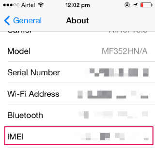 Find your device's serial number on the About screen