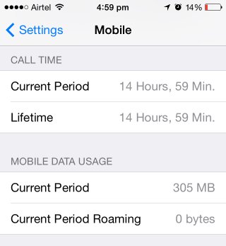 Check on your Cellular Data usage in Settings