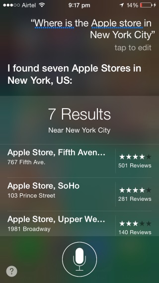 Look up maps, businesses and prominent locations with Siri