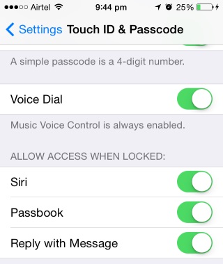 Restrict access to Siri