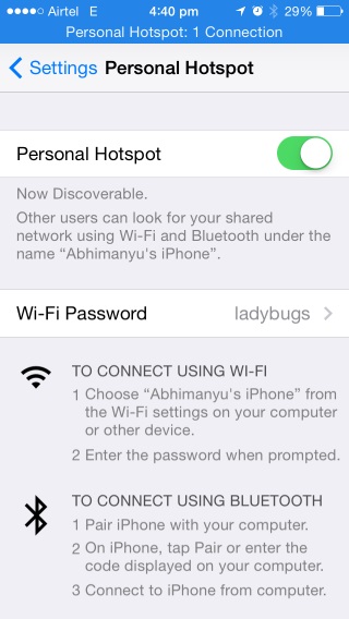 Toggle Personal Hotspot on and change your Wi-Fi password