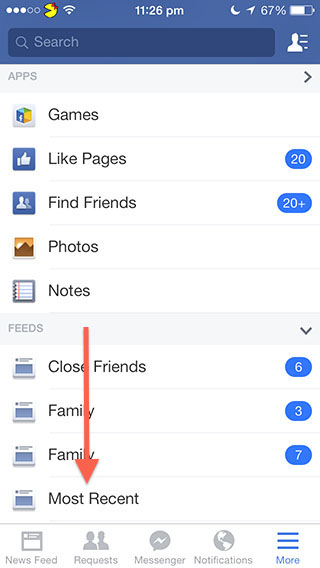 Facebook Most Recent Newsfeed - Settings