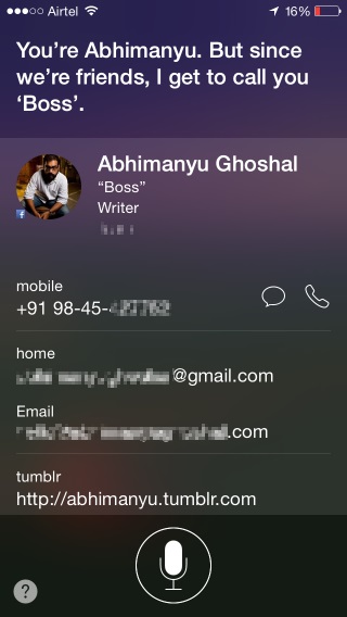 Ask Siri for owner information