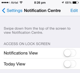 Disable Notifications View and Today View