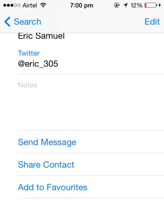 Tap Add to Favorites to add a contact to the Favorites list