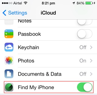 Enable Find My iPhone to locate, lock or wipe your device remotely