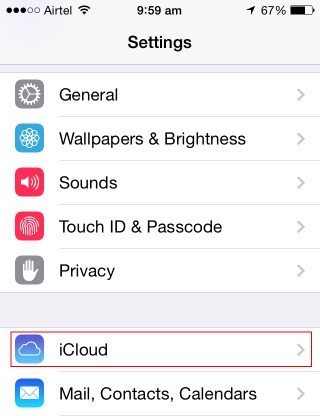 Open iCloud settings and log in with your Apple ID