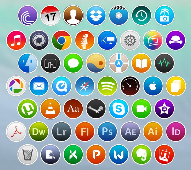 os x yosemite mac app icons