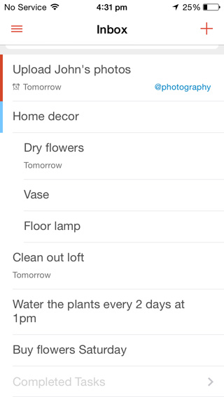 Todoist features a squeaky-clean interface