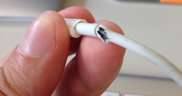 lightning cable frayed