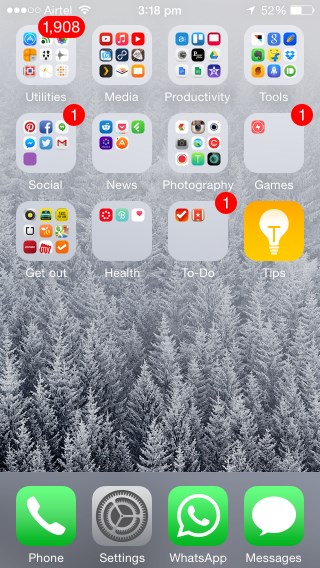 iOS 8 looks quite the same (home screen)
