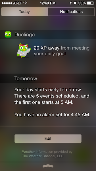 image Duolingo iOS 8 widget