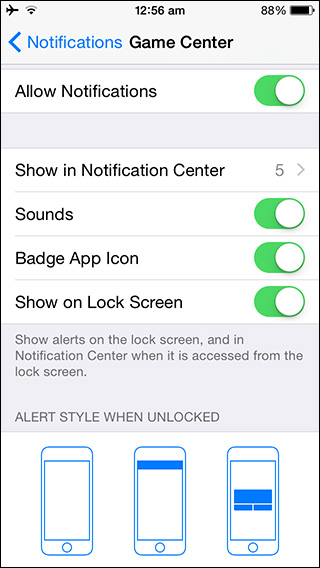iOS 8 - Allow Notifications - enabled