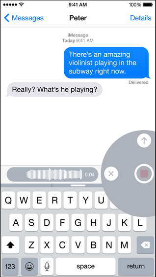 iOS 8 Audio message