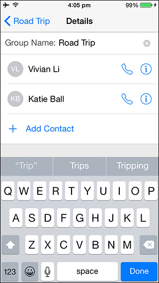 iOS 8 - Messages - Group name