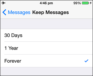 iOS 8 Messages - Keep Messages