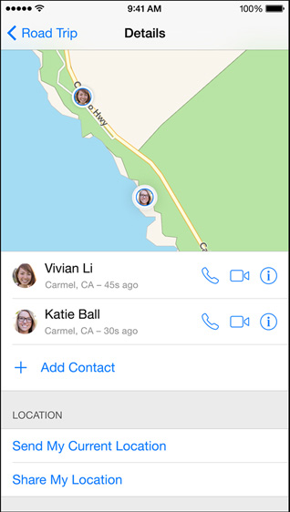 iOS 8 Messages - Share location