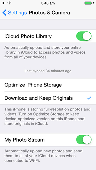 Optimize iPhone storage - iOS 8