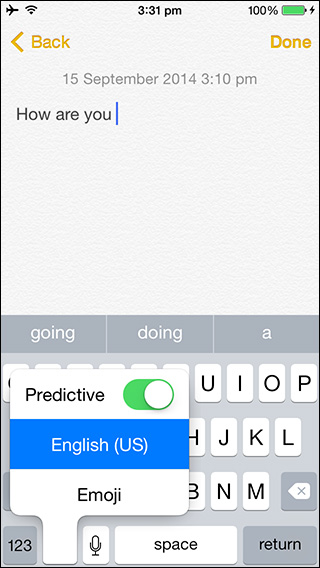 iOS 8 QuickType: Disable