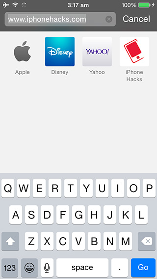 iOS 8 Safari - Homescreen