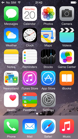 iPhone 6 - Home screen - Zoomed mode