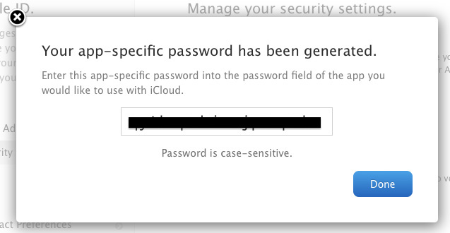 iCloud - App-Specific Password