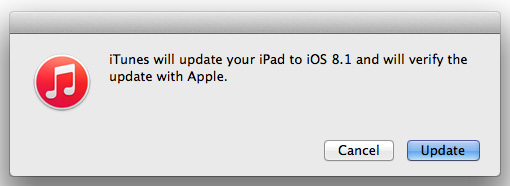Update to iOS 8.1 using iTunes