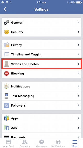 Facebook - Enhance Automatically - Settings