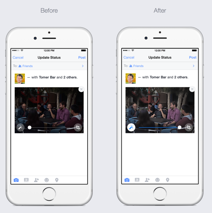 Facebook for iOS now auto enhances your photos