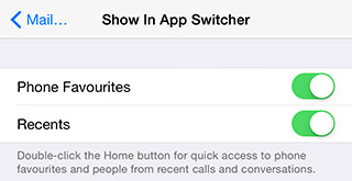 iOS 8 - Show in app switcher