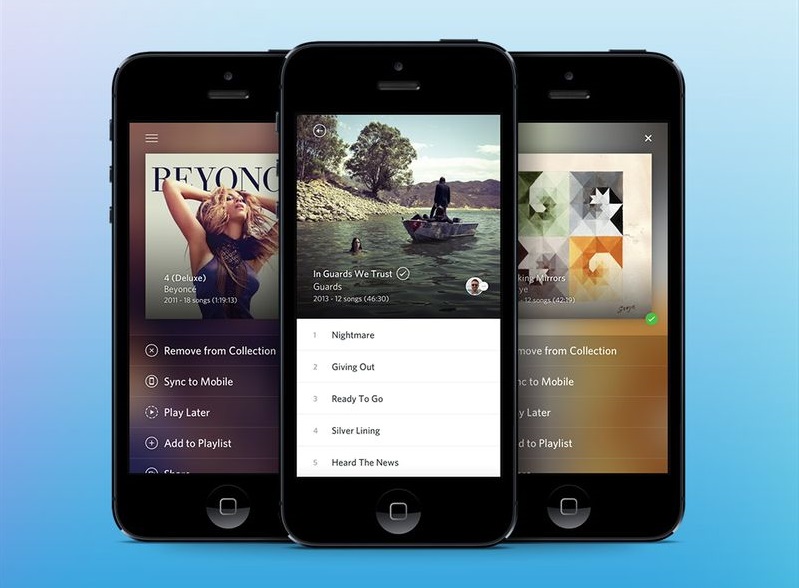 The Rdio app on iPhone