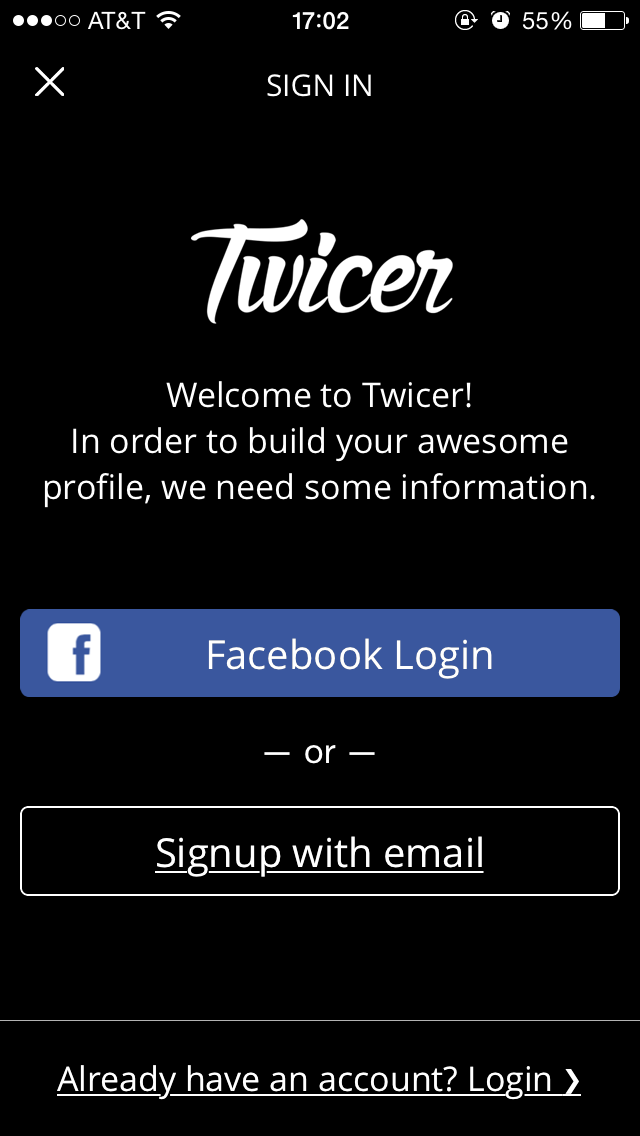 Twicer - Account