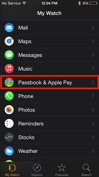 Remove card from Apple Pay on Apple Watch - Settings
