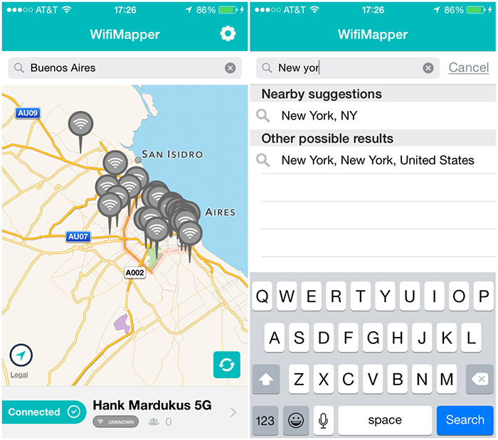 WiFiMapper - Location - Search