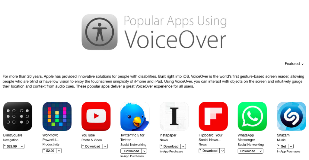 VoiceOver apps