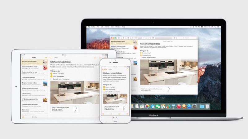 The new Notes app for iOS 9 and OS X El Capitan
