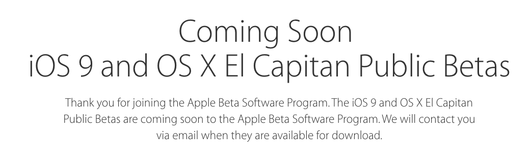 Coming Soon - Apple Betas
