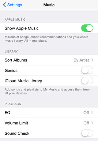 Apple Music Settings
